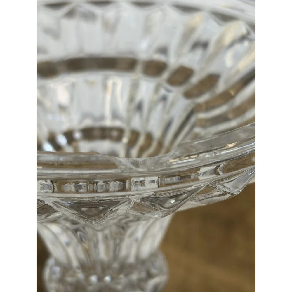 Fifth Avenue Crystal Portico Fairy Lamp Clear Glass Candle Holder 9” Tall